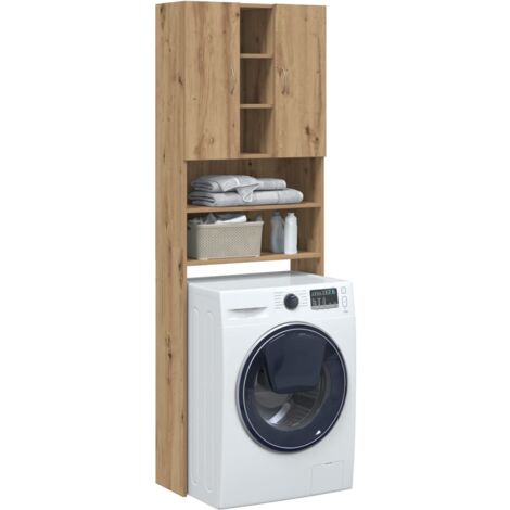 Meuble pour machine à laver，Meuble pour lave-linge chêne artisanal 64x25,5x190 cm CFW89893