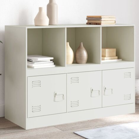 Buffet，Meuble de Rangement，Bahut pour Salon, Salle à Manger, Cuisine blanc 99x39x73 cm acier CFW82695 (1/5)