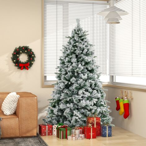 Sapin de Noël Artificiel 186 cm Aiguilles de Pin 250 Lumières LED Blanches Chaudes 752 Branches CW66815 (1/3)