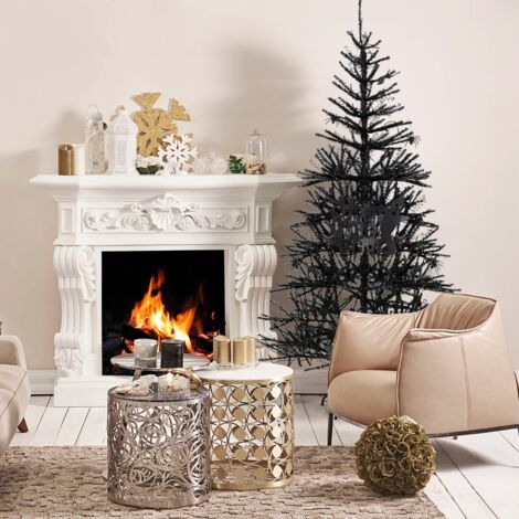 Sapin de Noël Noir 180 cm Artificiel Halloween 791 Branches 250 Lumières CW57134 (1/3)