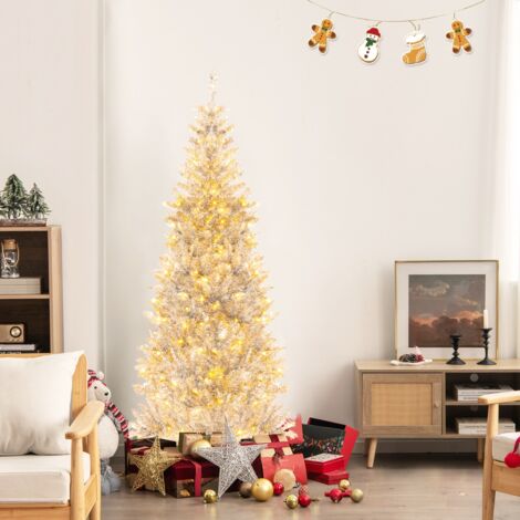 Sapin De Noël Artificiel 90 Cm Avec 78 LED - 8 Modes D'Éclairage, Minuterie 6h - Branches Denses PE/PVC - Pour Intérieur/Extérieur