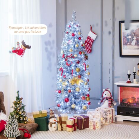 Sapin de Noël Artificiel Pré-éclairé 180 cm 475 Pointes 250 Lumières LED Blanc Froid Crayon CW58868 (1/3)