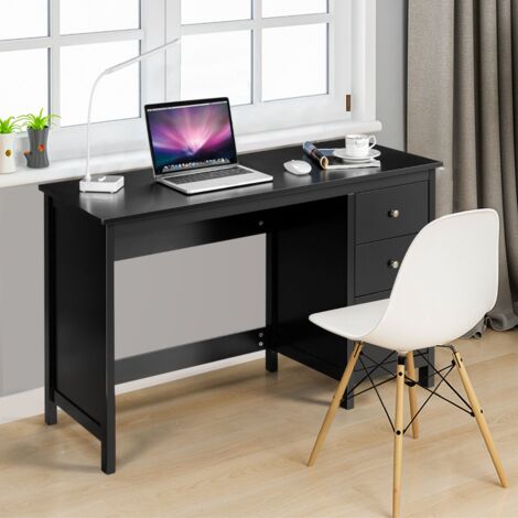 Bureau Informatique 120 x 50 x 75 cm 3 Tiroirs Noir CW89691 (1/3)