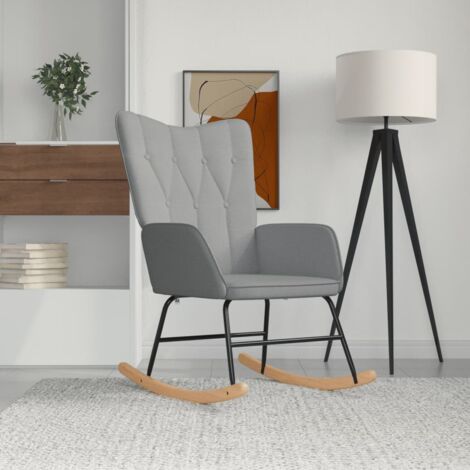 Chaise à bascule,Chaise de relaxation Gris clair Tissu CFW30060 (1/5)