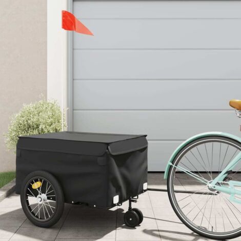 Remorque de vélo noir 45 kg fer vidaXL363493