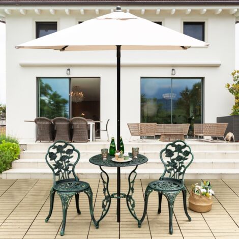 Ensemble Table 2 Chaises Fonte Aluminium Forme Rose Résistant CW86474 (1/3)