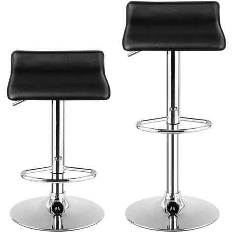 Tabouret De Bar Carré TBvechi - Pivotant 360° Et Réglable En Hauteur - Noir