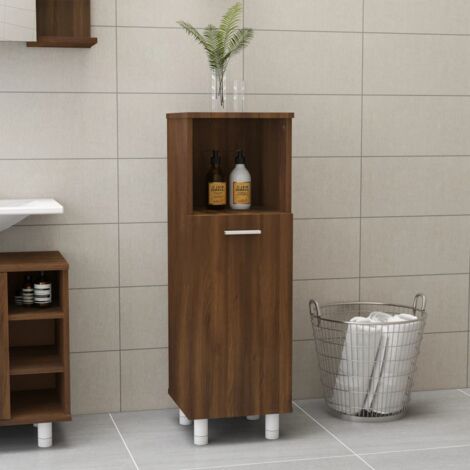 Armoire de bain,Meuble de salle de bain Chêne marron 30x30x95 cm Bois d'ingénierie CFW773985 (1/5)