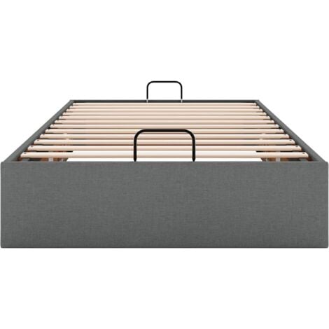 Cadre de lit ottoman sans matelas gris foncé 90x190 cm tissu vidaXL