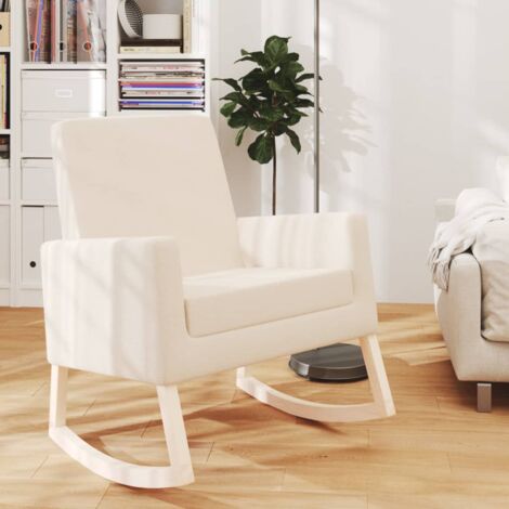 Chaise à bascule,Chaise de relaxation Crème Tissu CFW38086 (1/5)
