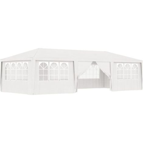 Maison Chic – Tente de réception 4x9 m avec parois latérales – Structure acier résistante à la rouille – Résistante aux UV et à l'eau – Blanc 90 g/m²