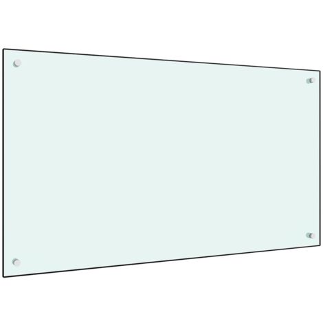 Dosseret de cuisine Fond de hotte / Blanc 100 x 60 cm Verre trempé (1/5)