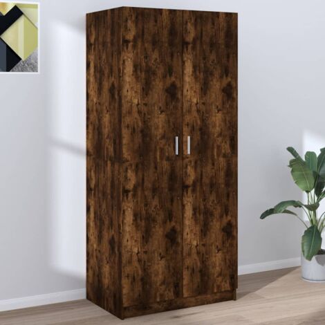 Armoire de rangement Garde-robe Armoire de chambre Chêne fumé 80x52x180 cm Bois d'ingénierie 71828 (1/5)