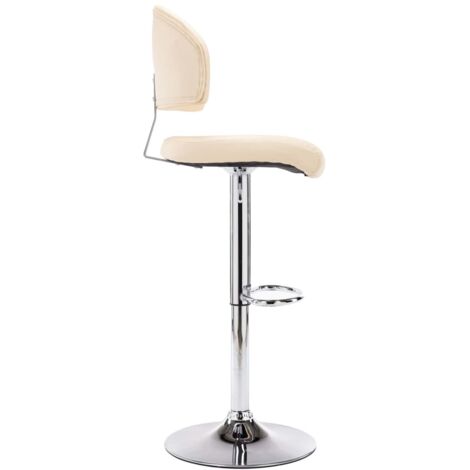 Lot de 2 Tabourets de bar Style Contemporain  Chaises de bar Crème Similicuir 34656