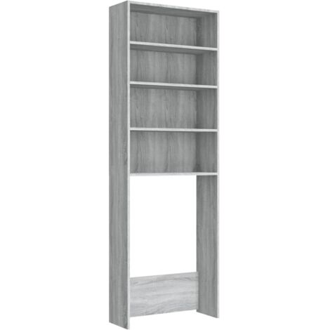VidaXL Meuble pour machine à laver Gris brillant 64 x 25,5 x 190 cm