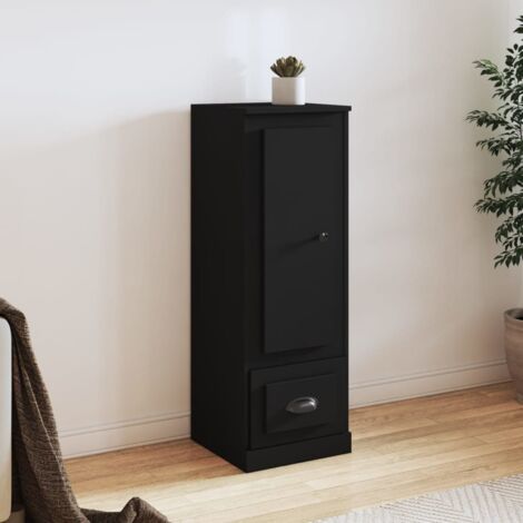 Buffet haut  Meuble de rangement Commode Bahut noir 36x35,5x103,5 cm bois d'ingénierie 51776 (1/5)
