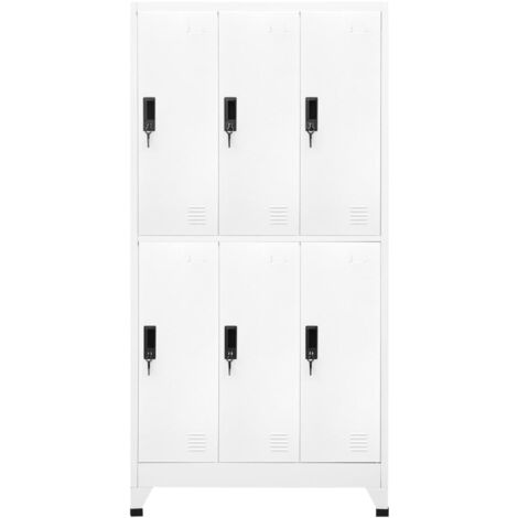 Armoire à casiers  Armoire de chambre Armoire de rangement Blanc 90x45x180 cm Acier 88511