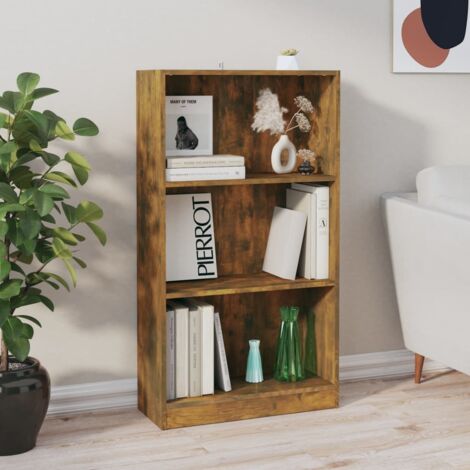 Bibliothèque Meuble de Rangement  Meuble Étagère Chêne fumé 60x24x109 cm Bois d'ingénierie 79025 (1/5)