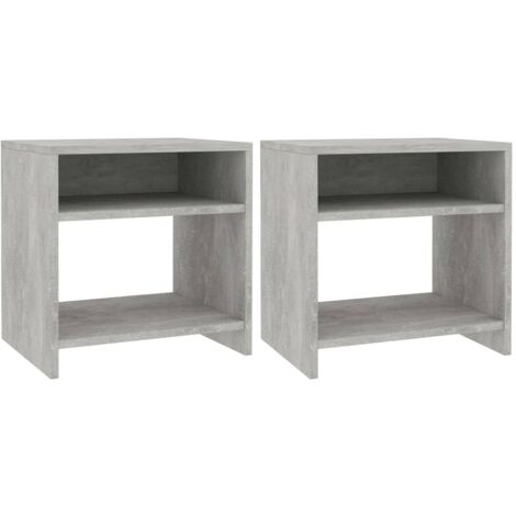 Lot de 2 Tables de chevet Tables d'appoint Tables de nuit Gris béton 40x30x40 cm Bois d'ingénierie 52306 (1/5)