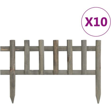 Bordure de jardin Bordure de pelouse 10 pcs Bois de sapin 4,4 m 44941 (1/5)