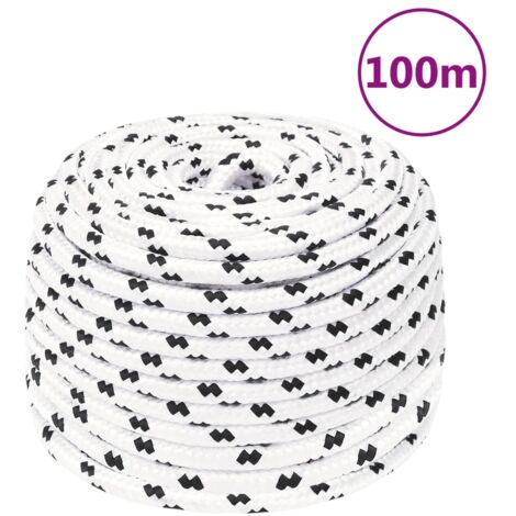 Corde de travail Cordage Blanc 10 mm 100 m Polyester 27171 (1/5)