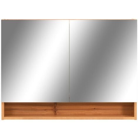 Meuble de salle de bain  Armoire à miroir de salle de bain LED Chêne 80x15x60 cm MDF