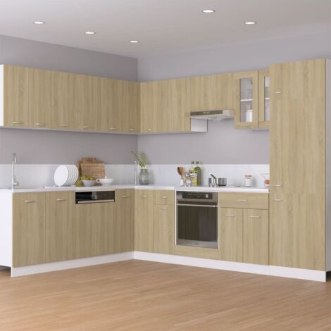 Armoire Suspendue Cuisine Verre Gris Béton 60 Cm - 2 étagères Et Portes Pour Un Rangement Pratique