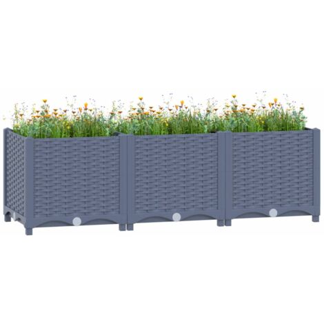 Jardinière Bac A Fleur Lit surélevé 120x40x38 cm Polypropylène 12333 (1/5)