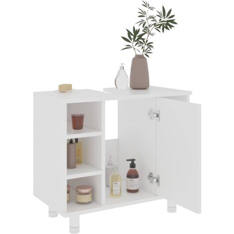 Armoire de salle de bain / Armoire de toilettes Blanc 60x32x53,5 cm Aggloméré (1/5)