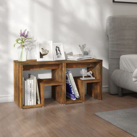 Maison Chic – Lot de 2 tables de chevet chêne fumé 40x30x40 cm – Bois d'ingénierie résistant à l'humidité – Assemblage requis