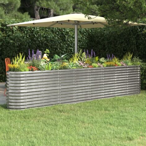 Maison Chic – Jardinière de jardin ovale en acier enduit de poudre 332x40x68cm – Résistante à la rouille – Pour plantes et fleurs en extérieur