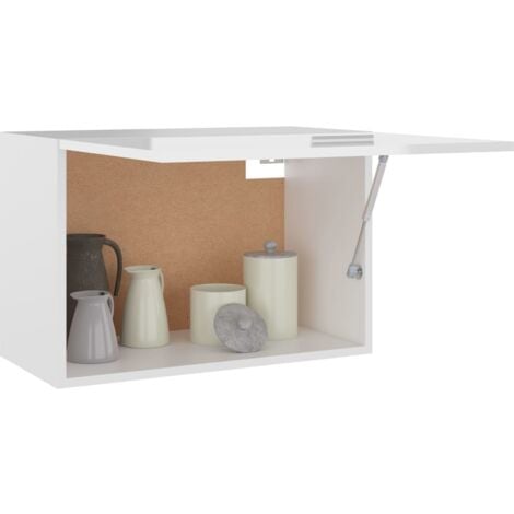 Armoire suspendue  Armoire de cuisine Meuble haut de Cuisine Blanc brillant 60x31x40 cm Aggloméré 89525