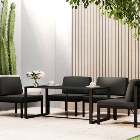 Table à manger de jardin Table à dîner Anthracite 120x60x66 cm Aluminium 33641 (1/5)