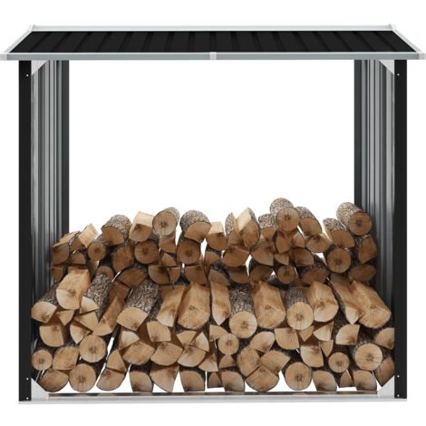 Maison Chic – Abri de jardin en acier galvanisé anthracite 172x91x154cm – Abri à bûches extérieur – Conception robuste pour stockage bois (1/5)