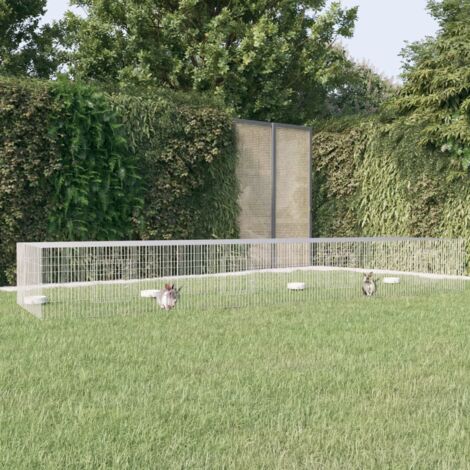 Maison Chic – Clapier à lapin en fer galvanisé 433x109x54 cm – Enclos 4 panneaux ventilé – Sécurise vos animaux de compagnie (1/5)