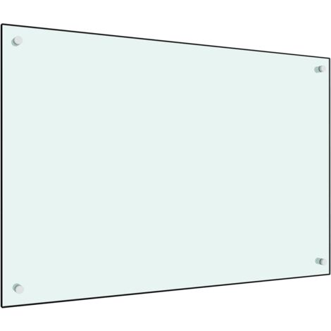 Dosseret de cuisine Fond de hotte / Blanc 90 x 60 cm Verre trempé