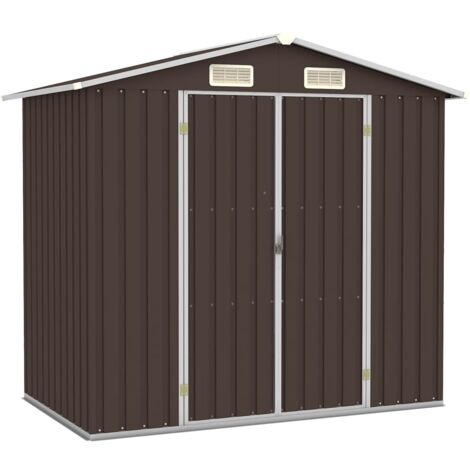 Abri de jardin Stockage extérieur Marron 205x129x183 cm Acier galvanisé 13720 (1/5)