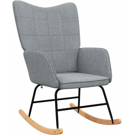 Chaise à bascule Fauteuil à bascule Fauteuil de Relaxation Gris clair Tissu 31851 (1/5)