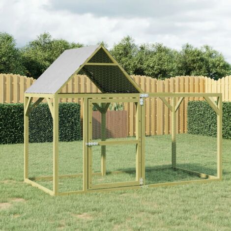 Poulailler Enclos Cage à poules 200x100x150 cm Bois de pin massif imprégné 45388