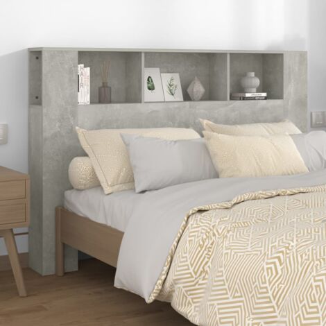 Tête de lit Design industriel - Pour Lit adulte - Gris béton 160x18,5x104,5 cm Chic-930431 (1/5)