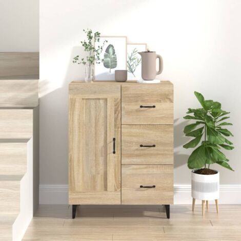 Maison Chic – Buffet bas contemporain en chêne sonoma 69,5x34x90 cm – Bois d'ingénierie – Grand espace de rangement pour objets décoratifs - Chic-203055 (1/5)