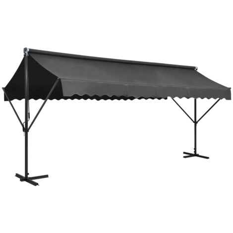 Auvent sur pied Store Banne Auvent de jardin 500 x 300 cm Anthracite 94368 (1/5)