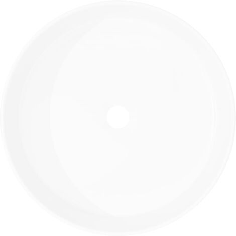 Lavabo ronde Lavabo à poser Lavabo Vasque salle de bain / Céramique Blanc - 40 x 15 cm