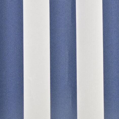 Toit d'auvent Toile - Toit de remplacement Store extérieur Bleu et blanc 4x3 m (Cadre non inclus)