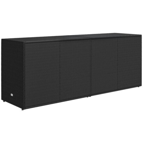 Armoire de rangement jardin  Coffre de rangement Noir 198x55,5x80 cm Résine tressée 79955