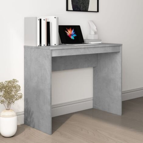 Bureau Bureau d'ordinateur Bureau informatique Gris béton 90 x 40 x 72 cm Aggloméré 17473 (1/5)