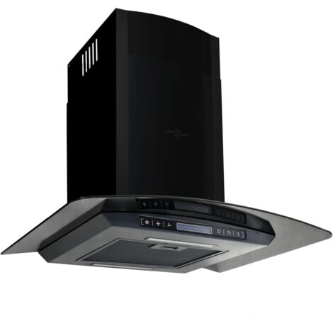 Hotte murale Hotte aspirante cuisine Hotte décorative Acier inoxydable 756 m³/h 60 cm Noir (1/5)