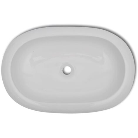 Lavabo en forme ovale Lavabo à poser Lavabo Vasque salle de bain / Céramique 63 x 42 cm Blanc