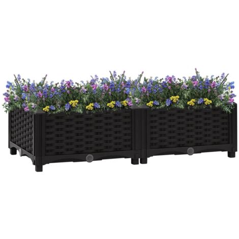 Jardinière Bac A Fleur Lit surélevé 80x40x23 cm Polypropylène 69886 (1/5)