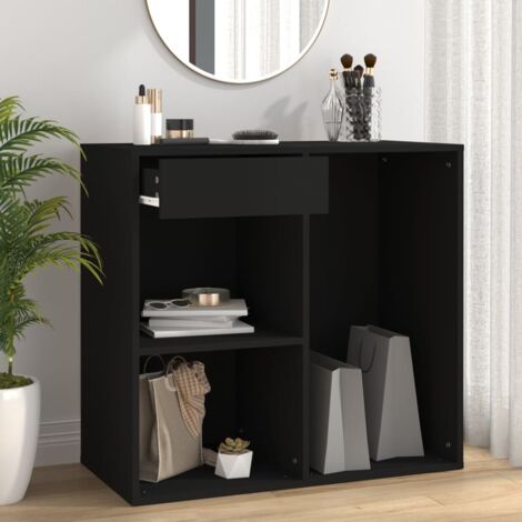 Armoire à cosmétiques Meuble de Rangement Commode noir 80x40x75 cm bois d'ingénierie 67941 (1/5)